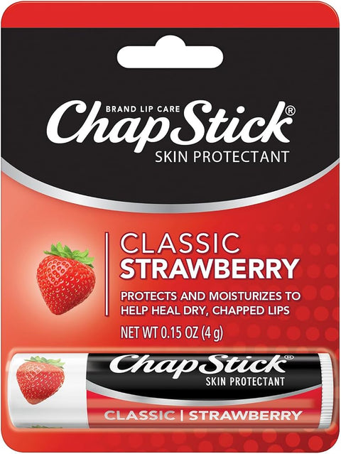 ChapStick Classic Strawberry Lip Balm Tubes, Lip Care and Lip Moisturizer - 0.15 Oz (Pack of 1)