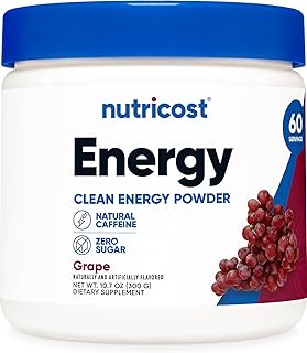 Nutricost Energy Drink Powder (Grape) 60 Servings, Pre Workout, Gluten-Free