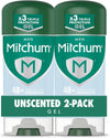 Mitchum Men’s Antiperspirant Deodorant Gel, Unscented, 2 pack