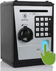 Kids Safe Bank with Fingerprint Password Talking ATM Piggy Bank for Real Money Toy Gift for 5-14 Years Old Boys Girls (Silver/Black)