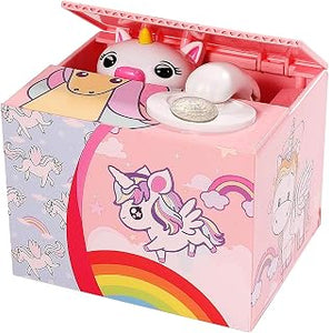 Barelove Kids Piggy Bank, ATM Coin Cash Money Counter Saving Can, Stealing Cute Mokey Electronic Smart Voice Prompt Piggy Bank Safe Locks, Great Gift fot Boys & Girls (Unicorn)