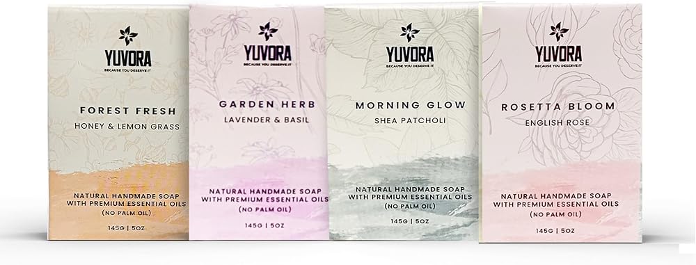 Natural Handmade Body Soaps 5 Oz Pack Floral Radiance Long lasting Fragrance Luxurious Scents with Natural Ingredients – Sulfate & Paraben Free, Vegan Soaps