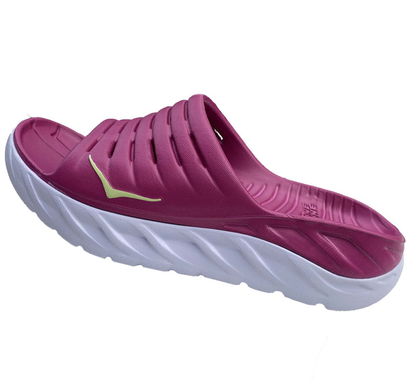 HOKA ONE ONE Womens Ora Recovery Slide 2 (Medium Width, Festival Fuchsia/Butterfly, numeric_7)