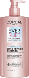 L'Oreal Paris Sulfate Free Bond Repair+ Shampoo, Hair Shampoo with Amino Acid Complex, Strengthens and Repairs Damaged or Color Treated Hair, EverPure, 23 Fl Oz (Packaging May Vary)