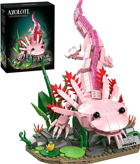 Axolotl Building Set, Compatible with LEGO Animals, Marine Animal Building Kit with Movable Joints & Display Base, Building Toys Desk Decor, Creative Gift for Girls Kids Boys 8+ (998 PCS)