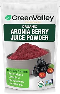 Green Valley Superfoods Organic Aronia Berry Juice Powder, Chokeberry, Antioxidant Rich Anthocyanins (4 Ounce)