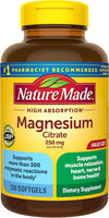 Nature Made Magnesium Citrate 250 mg per Serving, 120 Softgels