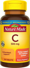 Nature Made Vitamin C 500 mg Tablets for Daily Immune Support, 100 Count