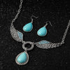 BIG TOP DEALS USA Turquoise Jewelry Wings Teardrop Pendant Vintage Necklace and Earring Se - Image 3