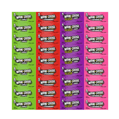 Now and Later Fruity Flavors - 36-Piece Variety Pack, 0.93 oz Each, Perfect for Parties, School Lunches, or On-The-Go Snacking