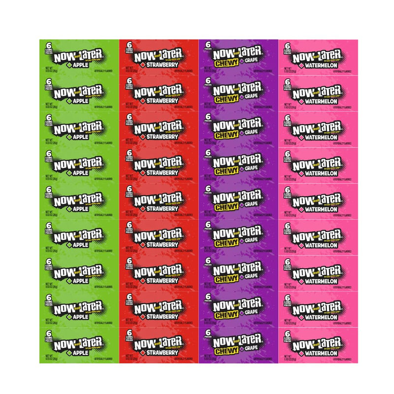 Now and Later Fruity Flavors - 36-Piece Variety Pack, 0.93 oz Each, Perfect for Parties, School Lunches, or On-The-Go Snacking