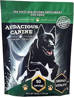 Audacious Canine – Ketone + Superfood Powder for Dogs | BHB Ketones with Spirulina, Chlorella & Kelp | Supports Energy, Cognition & Metabolic Health | 50 Servings | Made in USA