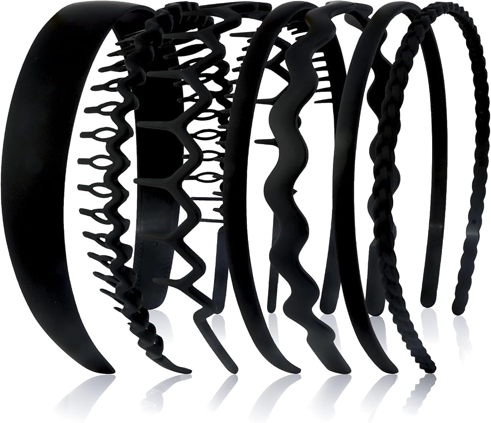 VELSCRUN Headbands for Women 7 Pcs Different Dark Leopard Color Knotted Solid Pearl Head Bands Non Slip Hair Band Stuff for Teen Girls Womens Trendy Fashion Diademas Para Mujer Hair Accessories