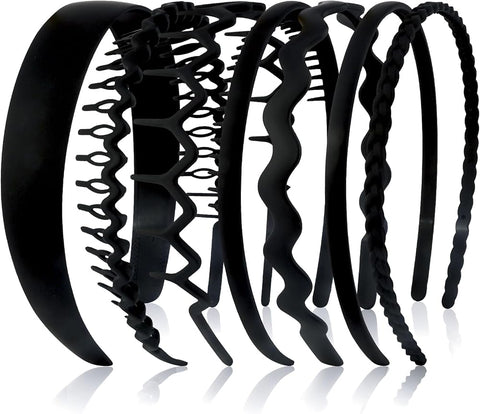 VELSCRUN Headbands for Women 7 Pcs Different Dark Leopard Color Knotted Solid Pearl Head Bands Non Slip Hair Band Stuff for Teen Girls Womens Trendy Fashion Diademas Para Mujer Hair Accessories