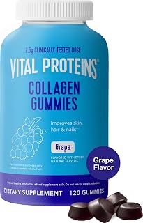 Vital Proteins Collagen Gummies, 2.5g of Clinically-Tested Collagen for Hair, Skin, Nails & Wrinkles, 120 ct, 30-Day Supply, Grape Flavor