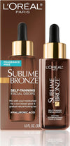 L'Oreal Paris Sublime Bronze Self Tanning Facial Drops with Hyaluronic Acid, Gradual Tan, Fragrance-Free, 1 fl. Oz - Personal Care
