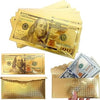 10 X $100 Dollar Bill Envelope Money Card Gift Gold Foil Plated Banknote Sleeve (Gold)