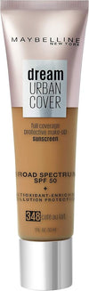 Maybelline Dream Urban Cover Flawless Coverage Foundation Makeup, SPF 50, Cafe Au Lait