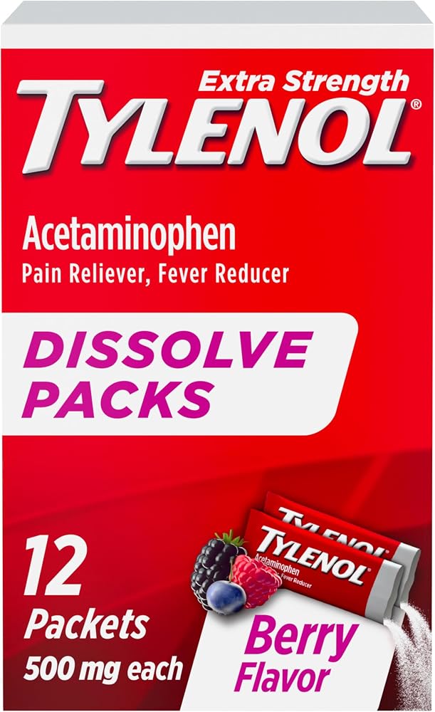 Tylenol Extra Strength Dissolve Packs, 500 mg Acetaminophen, 12 ct - Personal Care