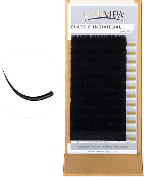 LASHVIEW Eyelash Extensions,Ellipse Eyelash Extensions,0.20mm M Curl 15mm Flat Eyelash Extension,Matte Individual Eyelashes,Salon Use