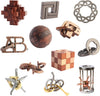 Puzzles Toys 12pcs Ring Metal Wooden Brain Teaser Puzzles for Adults Kids