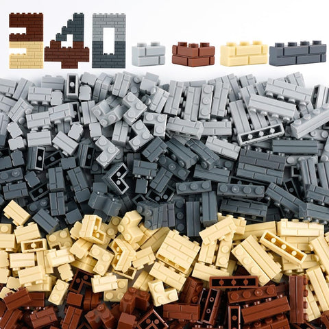 Wall Masonry Bricks Parts and Pieces: 340 PCS Block Accessories