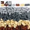 Wall Masonry Bricks Parts and Pieces: 340 PCS Block Accessories
