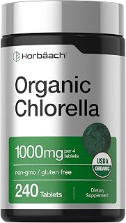 Horbäach Organic Chlorella Tablets | 1000mg | 240 Count