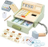 Wooden Toy Cash Register for Kids, Educational Toy Pretend Play Grocery