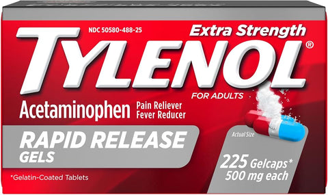 Tylenol Extra Strength 500 mg Acetaminophen Rapid Release Gels, 225 ct - Personal Care