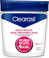 Clearasil Rapid Rescue Deep Treatment Acne Face Pads, Maximum Strenght with 2% Salicylic Acid Acne Treatment Medicine, 90 Count