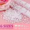 4000PCS Flatback Rhinestones and Half Round Pearls Kit #19, Multi Size Glass Clear Crystal - Image 2