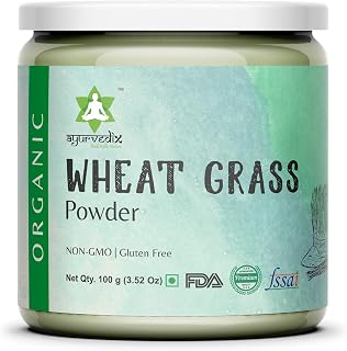 Organic Wheat Grass Powder - Pure Superfood Supplement for Detox and Immune Support - 100 Grams Pack of 1