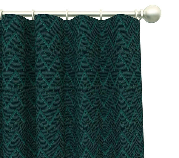 Cultured Soul Curtains and Drapes Panel in Chevron (48"X96" Ring Top, Teal)