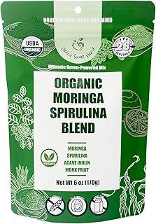 Chérie Sweet Heart Organic Moringa & Spirulina Superfood Blend, 6 oz – USDA Organic, Non-GMO, Vegan, Gluten-Free Supergreens Powder for Energy, Detox & Daily Wellness