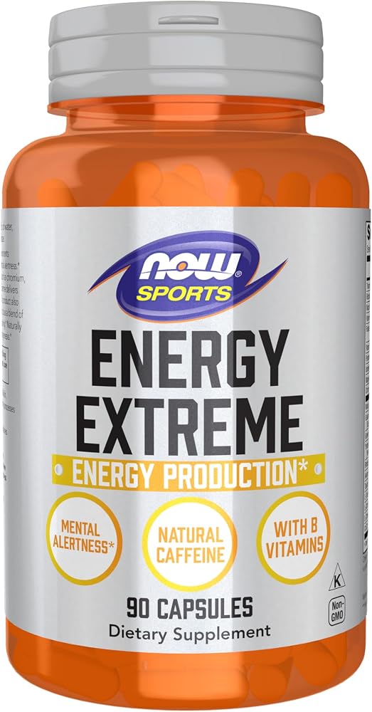 NOW Sports, Energy Extreme, Natural Caffeine and B Vitamins, 90 Veg Caps