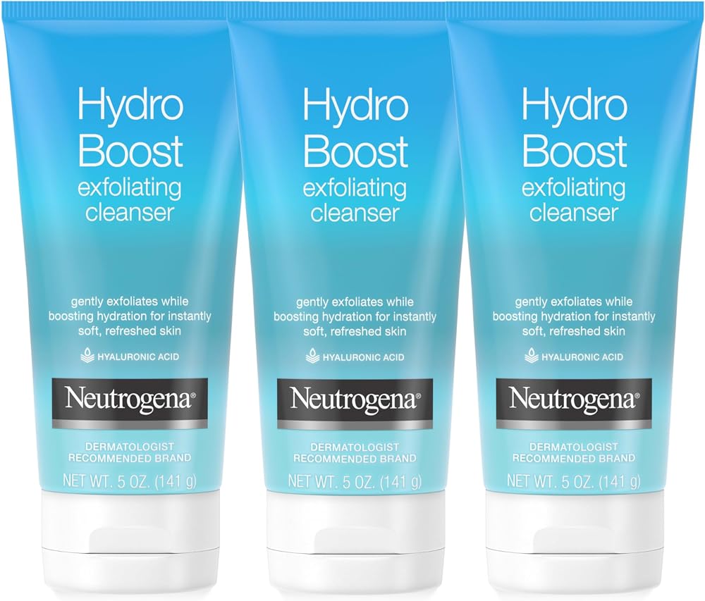 Neutrogena Hydro Boost Exfoliating Facial Cleanser Scrub, 5 oz, 3 Pack - Personal Care
