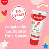Colgate Toothpaste for Kids (3-5 Years), Natural Strawberry Flavor, Cavity Protection Toot - Image 5