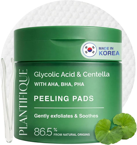Plantifique Korean Glycolic Acid Toner Pads - Centella & Niacinamide, 60Pcs - Personal Care