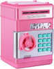 GuDoQi Piggy Bank for Girls Electronic Coin Money Bank Toy for 3 4 5 6 7 8 9 10 Year Old Children, Mini ATM Cash Coin Saving Box for Birthday Gifts Kids Age 3-10, Pink