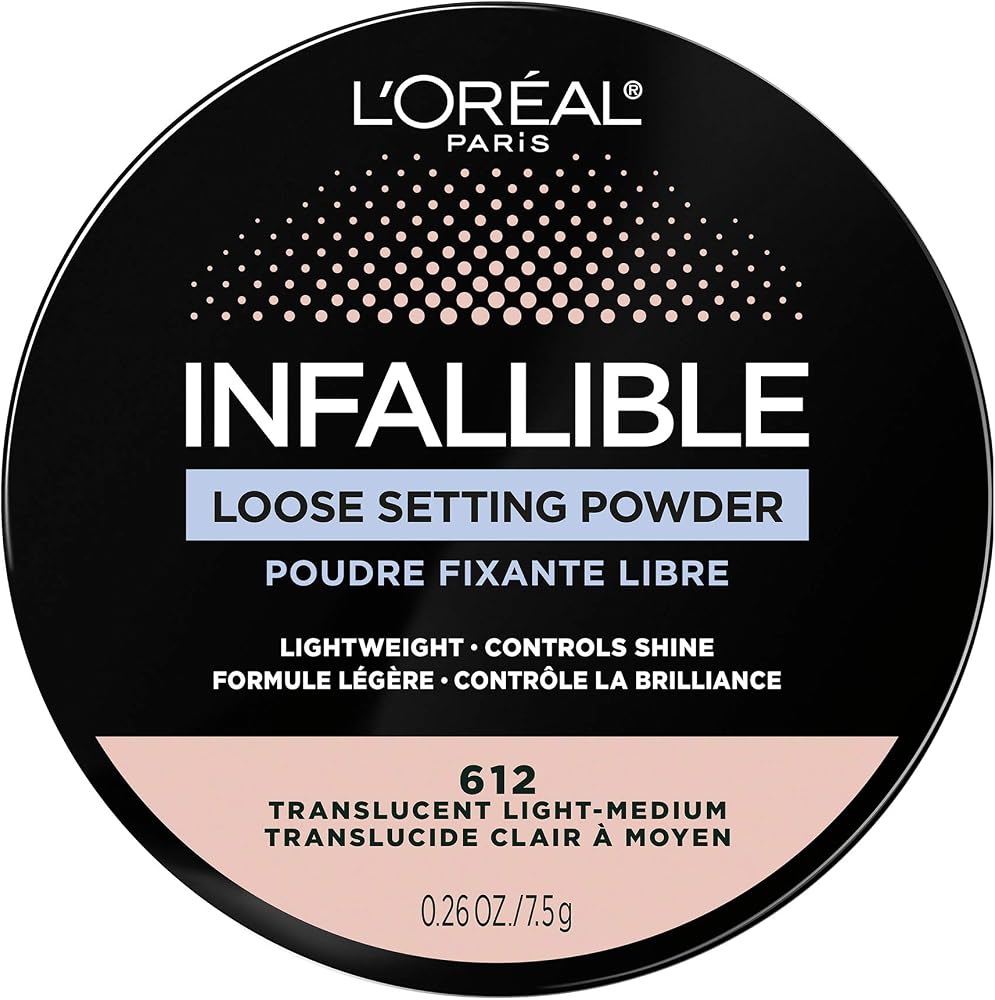 L'Oreal Paris Infallible Tinted Loose Setting Powders, Matte Finish, Lightweight, No White Cast, 2 Shades From Light To Deep, Translucent Medium-deep, 0.28 Oz