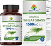 Organic Wheatgrass 1500mg, 45 Servings, Vegetarian, Gluten Free, 90 Vegetarian Tablets