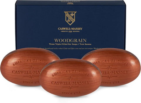 Caswell Massey Men’s Bar Soap, Moisturizing Body Wash for Bath or Shower, Men’s Soap Bar for All Skin Types, Essential Oils & Plant-Based, Number Six, Almond, & Jockey Club, 3 (5.8 oz bar) Gift Set