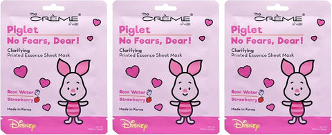 The Creme Shop x Pooh & Friends Radiant Glow, Revitalizing Youth, Soothing Skincare - Vitamin C, Niacinamide, Rose Water Sheet Masks – NO FEARS, DEAR! Piglet (Set of 3 PK)
