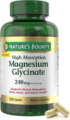 Nature’s Bounty High Absorption Magnesium Glycinate 240 mg Capsules, 120 ct