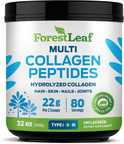 Collagen Peptides Powder Unflavored - Hydrolyzed Collagen Protein Powder Type 1, 2 & 3 - Grass Fed Keto Collagen Powder for Women & Men - Vital Hair, Skin, Nails, Joints, Recovery, 11g Per Serving