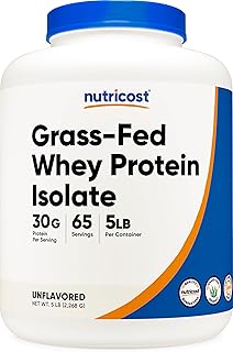Nutricost Grass-Fed Whey Protein Isolate (Unflavored) 5LBS