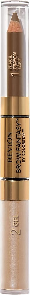 Revlon Eyebrow Gel & Pencil, ColorStay Brow Fantasy 2-in-1 Eye Makeup, Longwearing with Precision Tip, 104 Dark Blonde, 0.04 Oz