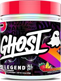 GHOST Legend All Out Pre-Workout Powder, Strawbango, 20 Servings
