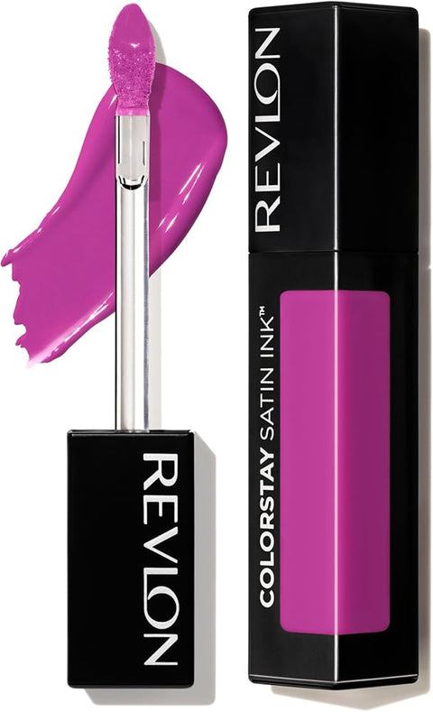 Revlon ColorStay Satin Ink Lipstick, 011 Own It, 0.17 fl oz | Longwear liquid lipstick with rich satin sheen. Moisturizing formula with black currant seed oil & vitamin E. - Lip Makeup - Beauty